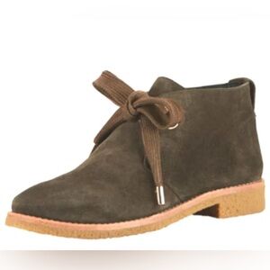 Kate Spade Barrow Chukka olive green suede ankle woman boots, size 7M